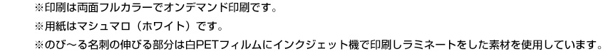 印刷は両面フルカラーでオンデマンド印刷です。